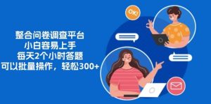 （13171期）整合问卷调查平台，小白容易上手，每天2个小时答题，可以批量操作，轻…-旺仔资源库