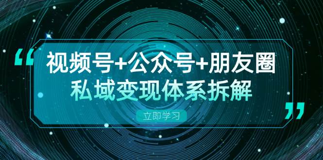 （13174期）视频号+公众号+朋友圈私域变现体系拆解，全体平台流量枯竭下的应对策略-旺仔资源库