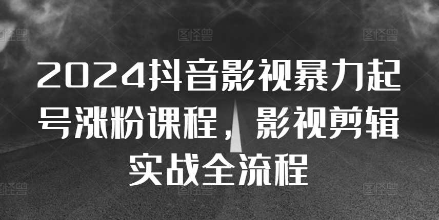 2024抖音影视暴力起号涨粉课程，影视剪辑搬运实战全流程-旺仔资源库