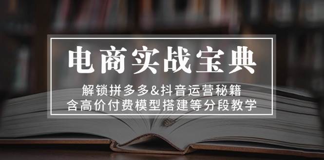 （13195期）电商实战宝典 解锁拼多多&抖音运营秘籍 含高价付费模型搭建等分段教学-旺仔资源库