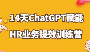 ChatGPT赋能HR业务提效14天训练营，从小白到应用高手在HR工作中灵活应用-旺仔资源库