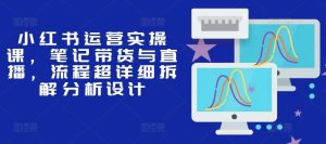 小红书运营实操课,笔记带货与直播,流程超详细拆解分析设计-旺仔资源库