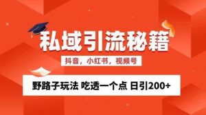 私域流量的精准化获客方法 野路子玩法 吃透一个点 日引200+ 【揭秘】-旺仔资源库