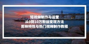 （13247期）短视频制作与运营，从0到10万粉丝变现方法，剪映特效与热门视频制作教程-旺仔资源库