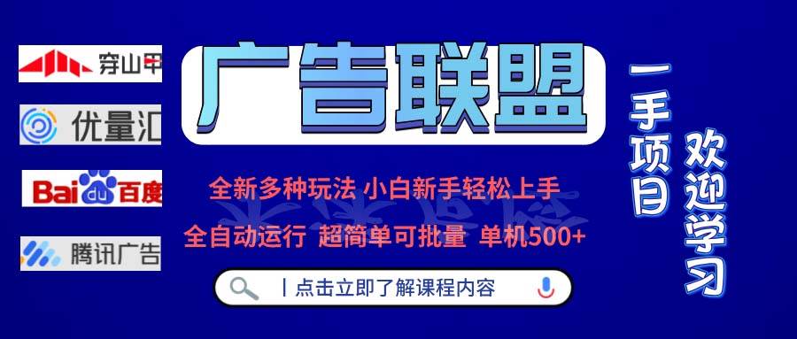 （13258期）广告联盟 全新多种玩法 单机500+  全自动运行  可批量运行-旺仔资源库