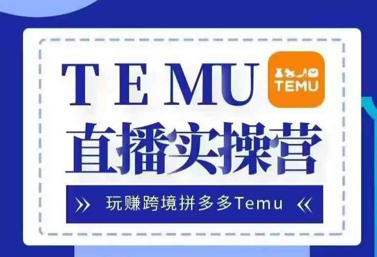 Temu直播实战营，玩赚跨境拼多多Temu，国内电商卷就出海赚美金-旺仔资源库