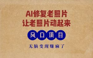（13296期）最新风口项目，AI一键修复老照片，让老照片动起来，接单到手软，无脑变…-旺仔资源库