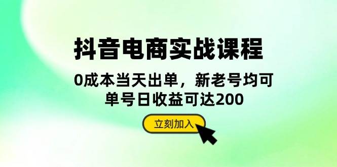 （13350期）抖音 电商实战课程：从账号搭建到店铺运营，全面解析五大核心要素-旺仔资源库