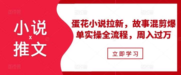 小说推文之蛋花小说拉新，故事混剪爆单实操全流程，周入过万-旺仔资源库