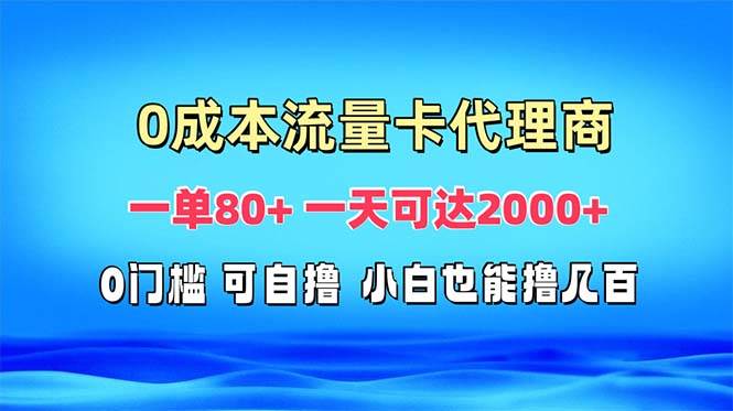 （13391期）免费流量卡代理一单80+ 一天可达2000+-旺仔资源库