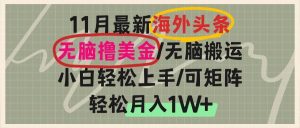 （13390期）海外头条，无脑搬运撸美金，小白轻松上手，可矩阵操作，轻松月入1W+-旺仔资源库