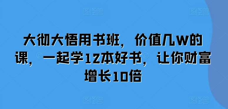 大彻大悟用书班，价值几W的课，一起学12本好书，让你财富增长10倍-旺仔资源库