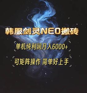 （13435期）韩服剑灵NEO搬砖攻略，单机纯利润月入6000+ 可矩阵操作，简单好上手。-旺仔资源库