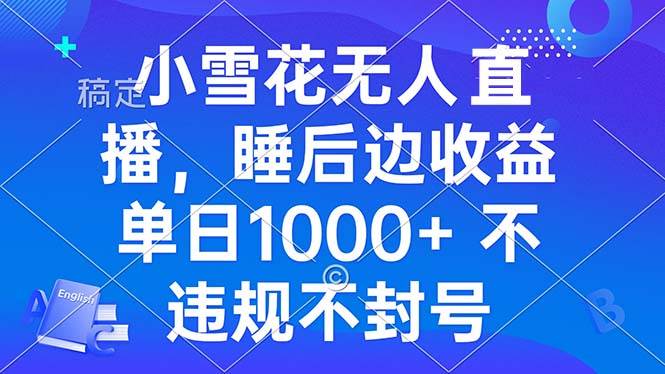 （13491期）小雪花无人直播 睡后收益单日1000+ 零粉丝新号开播 不违规 看完就会-旺仔资源库