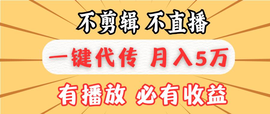 （13555期）不剪辑不直播，一键代发，月入5万懒人必备，我出视频你来发-旺仔资源库