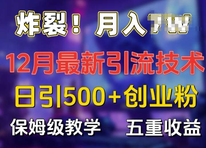 炸裂!揭秘12月最新日引流500+精准创业粉，多重收益保姆级教学-旺仔资源库