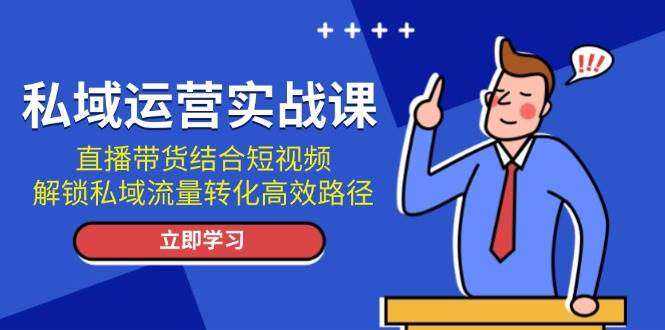 （13587期）私域运营实战课：直播带货结合短视频，解锁私域流量转化高效路径-旺仔资源库