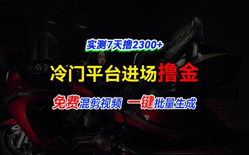 全新冷门平台vivo视频，快速免费进场搞米，通过混剪视频一键批量生成，实测7天撸2300+-旺仔资源库