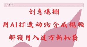 创意爆棚，用AI打造动物合成视频，解锁月入过W新秘籍【揭秘】-旺仔资源库