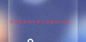 （13613期）视频号点赞最新玩法，小白轻松日入三位数-旺仔资源库