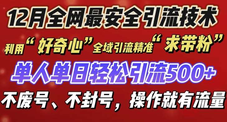 12 月份全网最安全引流创业粉技术来袭，不封号不废号，有操作就有流量【揭秘】-旺仔资源库