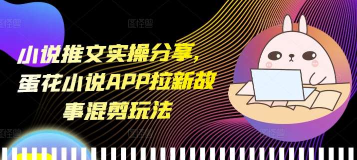 小说推文实操分享，蛋花小说APP拉新故事混剪玩法-旺仔资源库