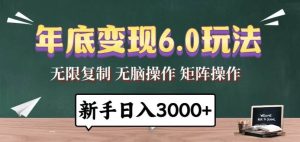 （13691期）年底变现6.0玩法，一天几分钟，日入3000+，小白无脑操作-旺仔资源库