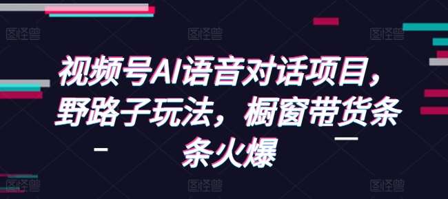 视频号AI语音对话项目，野路子玩法，橱窗带货条条火爆-旺仔资源库