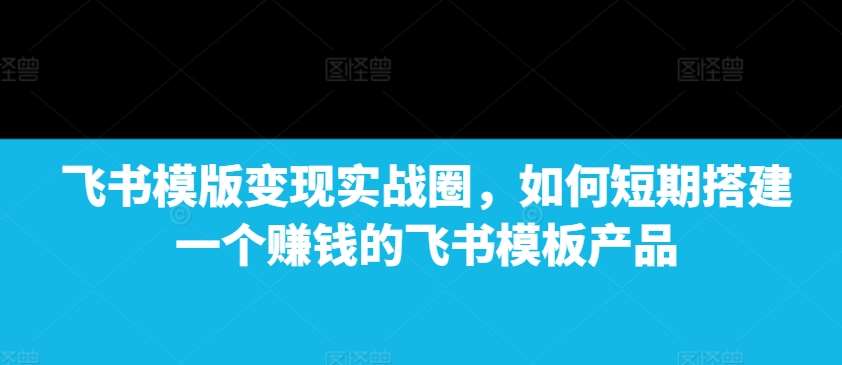 飞书模版变现实战圈，如何短期搭建一个赚钱的飞书模板产品-旺仔资源库