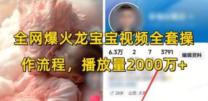 全网爆火龙宝宝视频全套操作流程，播放量2000万+-旺仔资源库