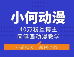 小何动漫简笔画动漫教学，40万粉丝博主课程，可做伙伴计划、分成计划、接广告等-旺仔资源库