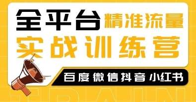 全平台精准流量实战训练营，百度微信抖音小红书SEO引流教程-旺仔资源库