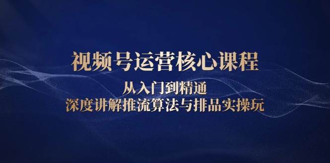 （13863期）视频号运营核心课程，从入门到精通，深度讲解推流算法与排品实操玩-旺仔资源库