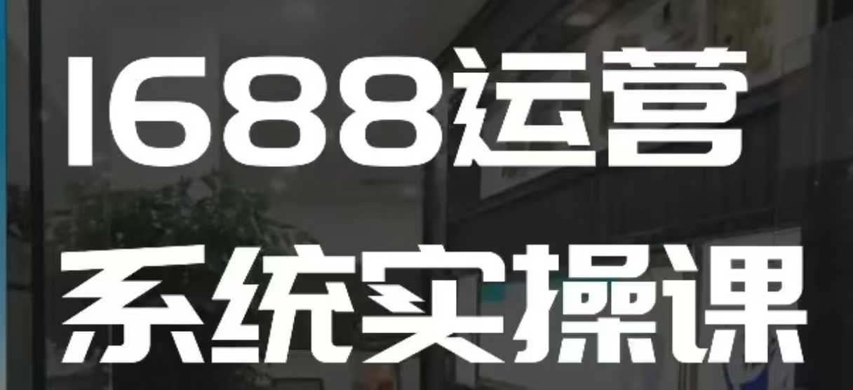 1688高阶运营系统实操课，快速掌握1688店铺运营的核心玩法-旺仔资源库