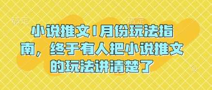 小说推文1月份玩法指南，终于有人把小说推文的玩法讲清楚了!-旺仔资源库