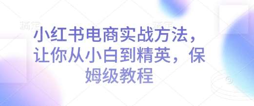 小红书电商实战方法，让你从小白到精英，保姆级教程-旺仔资源库