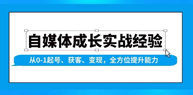 （13963期）自媒体成长实战经验，从0-1起号、获客、变现，全方位提升能力-旺仔资源库