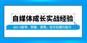 自媒体成长实战经验，从0-1起号、获客、变现，全方位提升能力-旺仔资源库