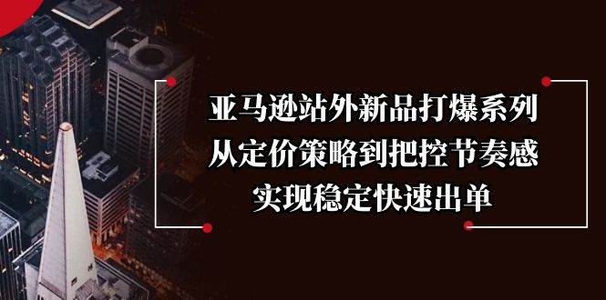 （13970期）亚马逊站外新品打爆系列，从定价策略到把控节奏感，实现稳定快速出单-旺仔资源库