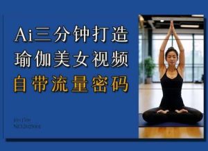 Ai3分钟打造瑜伽美女视频,自带流量密码-旺仔资源库