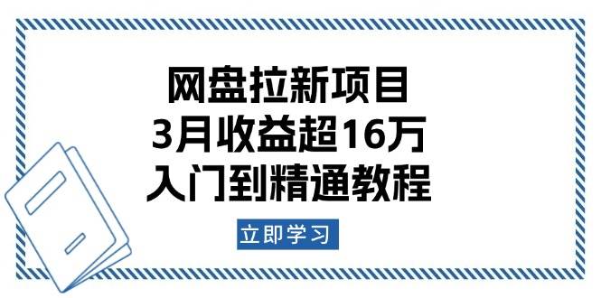 （13994期）网盘拉新项目：3月收益超16万，入门到精通教程-旺仔资源库