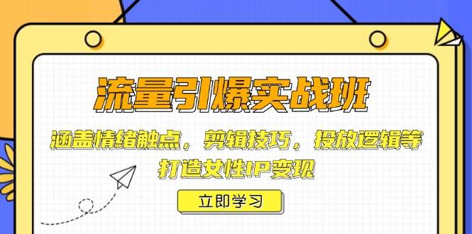 （14008期）流量引爆实战班，涵盖情绪触点，剪辑技巧，投放逻辑等，打造女性IP变现-旺仔资源库