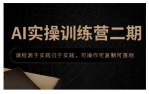 AI实操训练营二期，课程源于实践归于实践，可操作可复制可落地-旺仔资源库