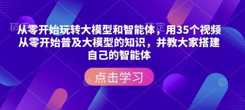 从零开始玩转大模型和智能体，​用35个视频从零开始普及大模型的知识，并教大家搭建自己的智能体-旺仔资源库