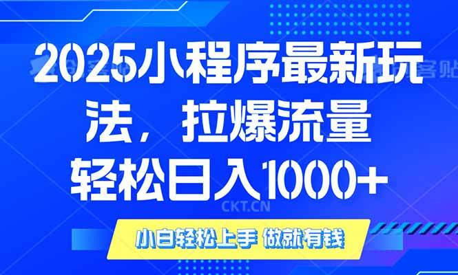 （14028期）2025年小程序最新玩法，流量直接拉爆，单日稳定变现1000+-旺仔资源库