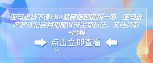 亚马逊线下课FBA精品陪跑最新一期，亚马逊严抓评论合并措施以及全新玩法，文档资料+音频-旺仔资源库