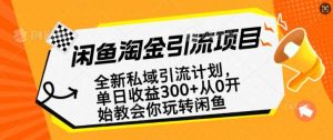 闲鱼淘金私域引流计划,从0开始玩转闲鱼,副业也可以挣到全职的工资-旺仔资源库