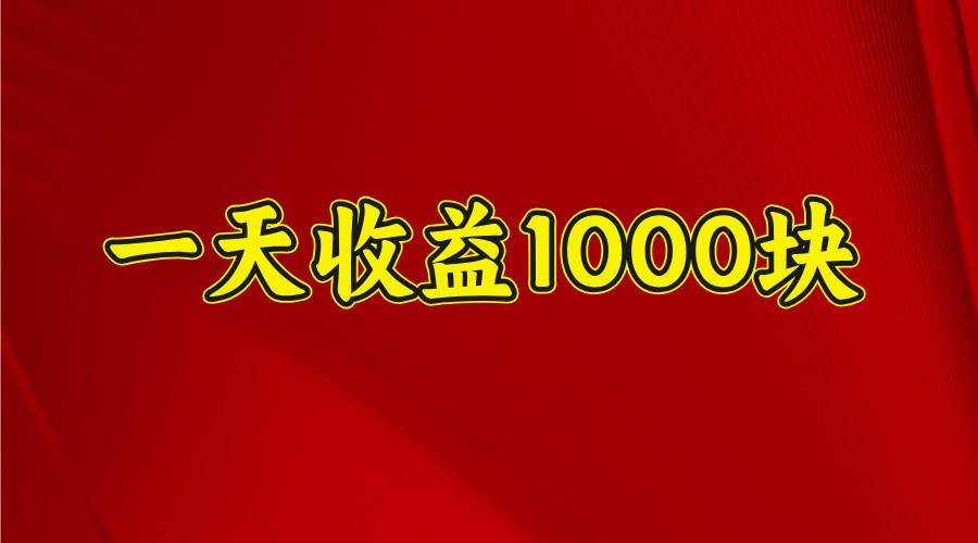 一天收益1000块，2025全网首发-旺仔资源库