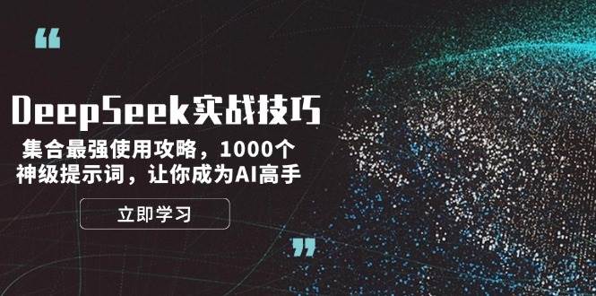 （14147期）DeepSeek实战技巧：集合最强使用攻略，1000个神级提示词，让你成为AI高手-旺仔资源库