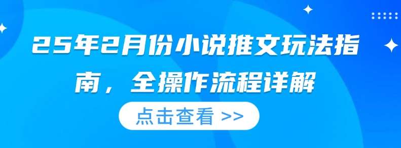 25年2月份小说推文玩法指南，全操作流程详解-旺仔资源库